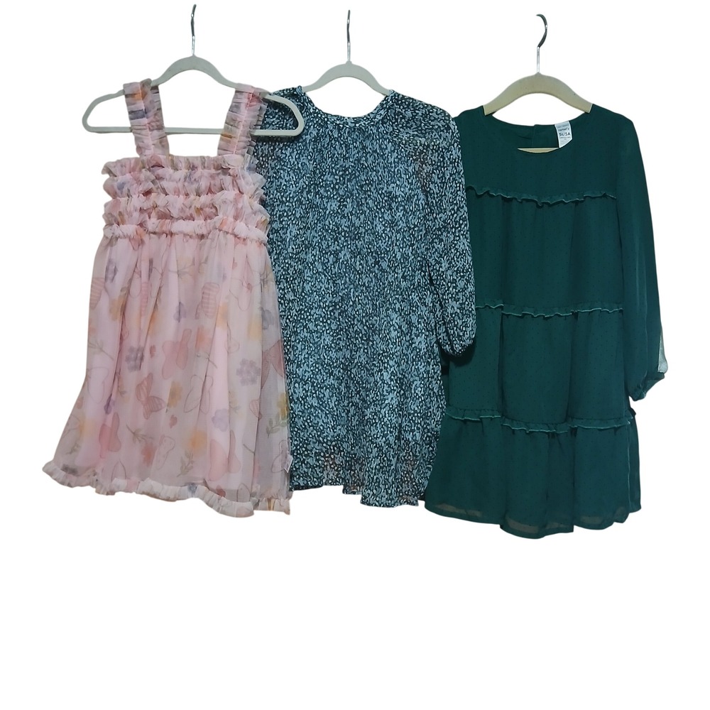 Girls Dress Bundle 3pc Disney Minnie Mouse‎ Pink Green Carter's Blue Size 5T 5